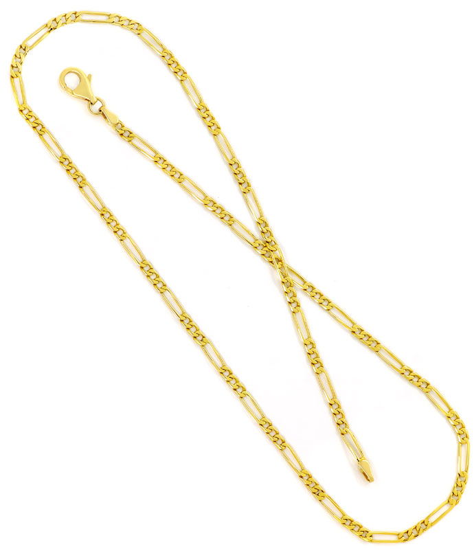 Foto 3 - Schicke Figaro Goldkette 52cm Länge massiv 18K Gelbgold, K3086