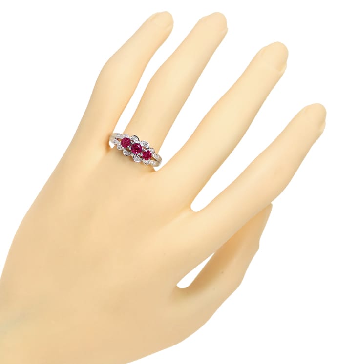 Foto 4 - Diamantring mit Spitzen Rubinen und Diamanten-Weißgold, Q0791