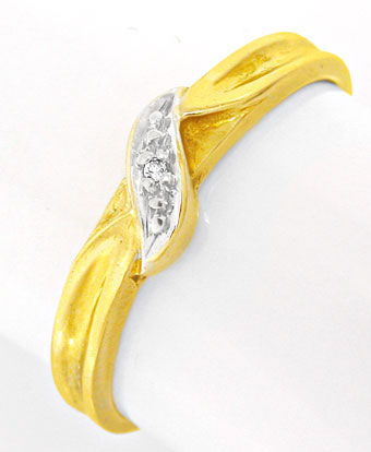 Foto 2 - Moderner Goldring mit Diamant Schweif, 14Karat Gelbgold, S0272