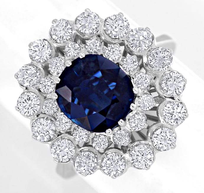 Foto 2 - 2,6ct blauer Saphir und 1,66ct Diamanten im Weißgoldring, S2264