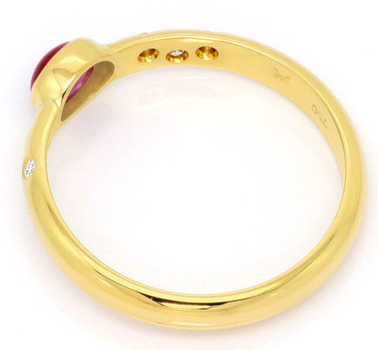 Foto 3 - Gelbgold-Ring mit Brillanten und Spitzen Rubin Cabochon, S4584