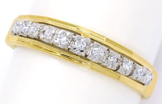 Foto 2 - Halbmemory Ring 0,15ct Diamanten 18K Gelbgold-Weißgold, S4709