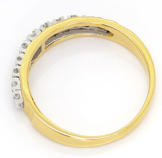 Foto 3 - Halbmemory Ring 0,15ct Diamanten 18K Gelbgold-Weißgold, S4709